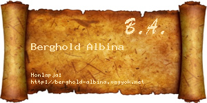 Berghold Albina névjegykártya